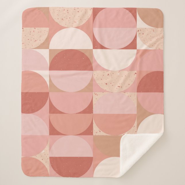 Mid-Century Circles: Modern Geometric Pattern. Sherpa Blanket (Front)