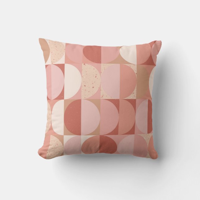 Mid-Century Circles: Modern Geometric Pattern. Throw Pillow (Front)