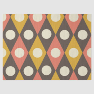 Mid Century Circles on Terracotta Mustard Diamonds Tissue Paper