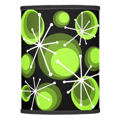 Mid Century Circles Starbursts Chartreuse Lamp Shade