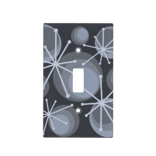 Mid Century Circles Starbursts Slate Light Switch Cover