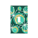 Mid Century Circles Starbursts Teal Light Switch Cover