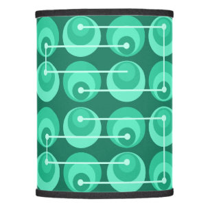 Mid Century Circles Teal Lamp Shade