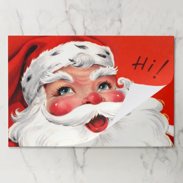 Mid-Century Close-Up Santa Paper Pad (Folded)