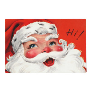 Mid-Century Close-Up Santa Placemat