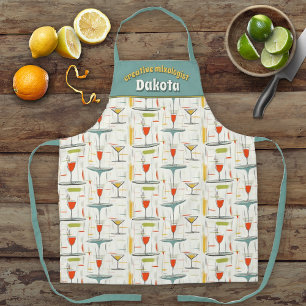 Mid-Century Cocktail Hour Mixologist Apron
