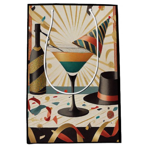 Mid_Century Cocktail Hour _ New Years Eve Medium Gift Bag