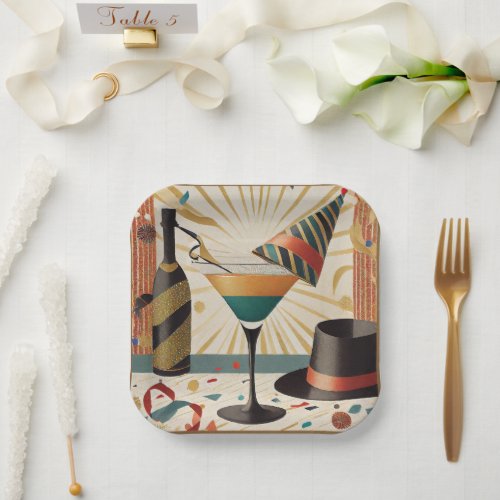 Mid_Century Cocktail Hour _ New Years Eve Paper Plates