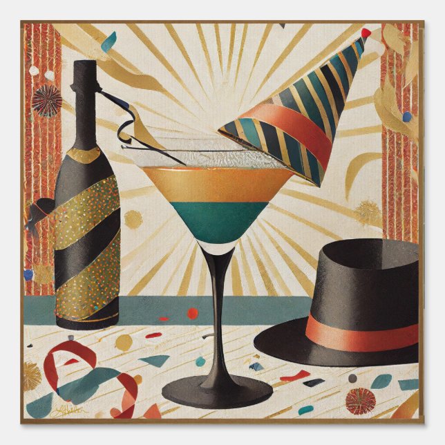 Mid-Century Cocktail Hour - New Years Eve Sign (Front)