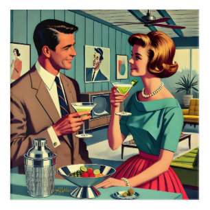 Mid Century Cocktail Party Couples - House Warming Acrylic Print