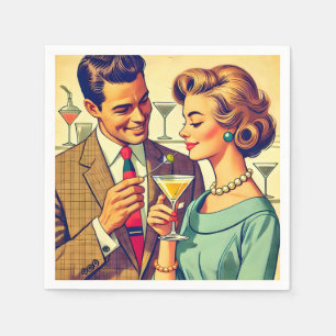 Mid Century Cocktail Party Couples - Temptation Napkins