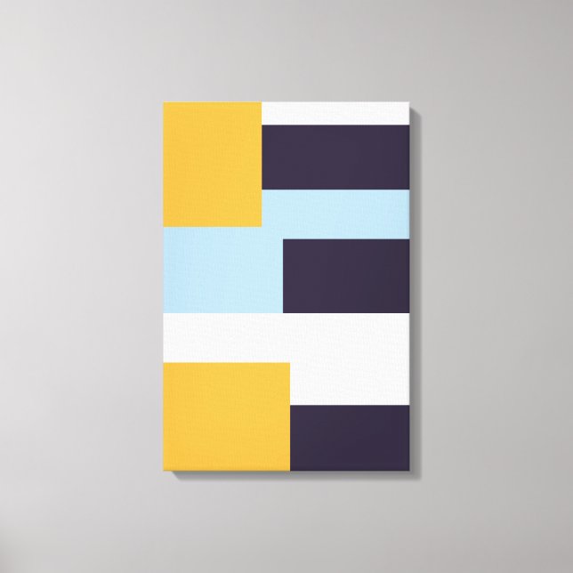 Mid century color blocks Premium Wrapped Canvas (Front)
