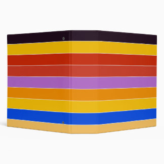 Mid Century Color Stripes  3 Ring Binder