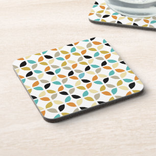 Mid Century Colorful Circles Geometric Pattern Beverage Coaster