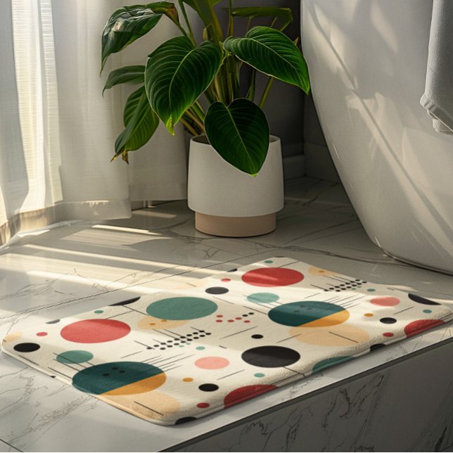 Mid century colorful geometric pattern bath mat (Creator Uploaded)