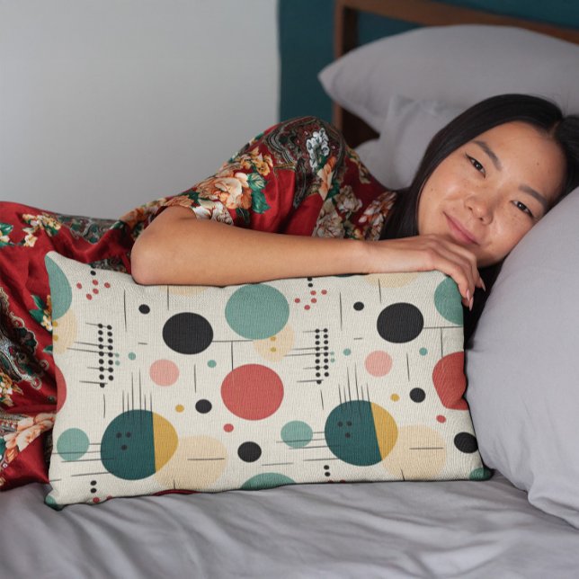 Mid century colorful geometric pattern pillow case (Creator Uploaded)