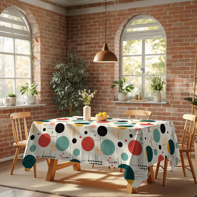 Mid century colorful geometric pattern tablecloth (Creator Uploaded)