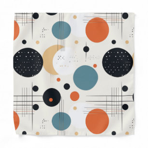 Mid-Century Colorful Geometric Shapes Pattern Bandana