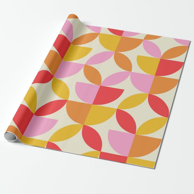 Mid Century Colorful Geometric shapes  Wrapping Paper (Unrolled)