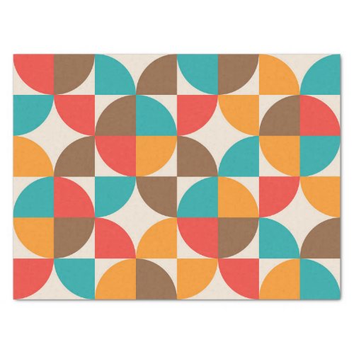 Mid Century Colorful Half Circles Pattern  Tissue Paper