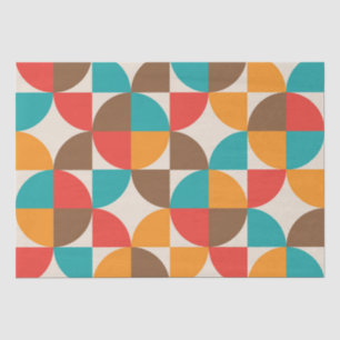 Mid Century Colorful Half Circles Pattern  Tissue Paper