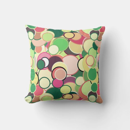 Mid_Century confetti dots _ citrus colors Throw Pillow