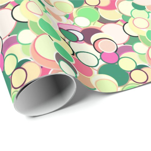 Mid_Century confetti dots _ citrus colors Wrapping Paper