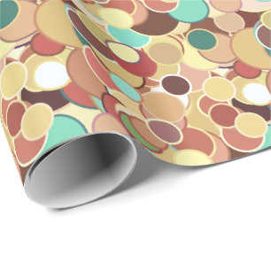Mid-Century confetti dots - Earth colors Wrapping Paper