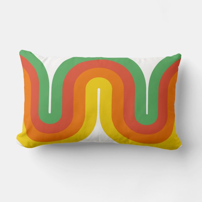 Mid Century Curves Throw Pillow Lumbar 13x21 (Front)