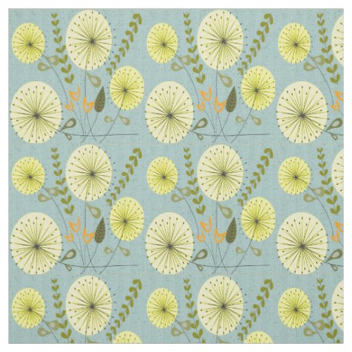 Mid-Century Dandelion Clocks Fabric