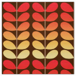 Mid Century Danish Leaves, Brown, Orange &amp; Gold Fabric