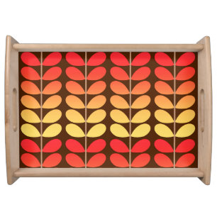 Mid Century Danish Leaves, Brown, Orange & Gold Serving Tray