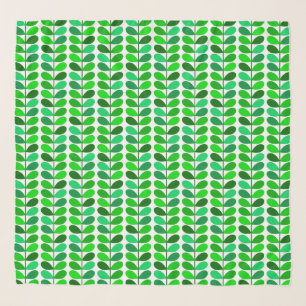 Mid Century Danish Leaves, Emerald and Lime Green Scarf