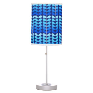 Mid Century Danish Leaves, Navy and Cobalt Blue Table Lamp