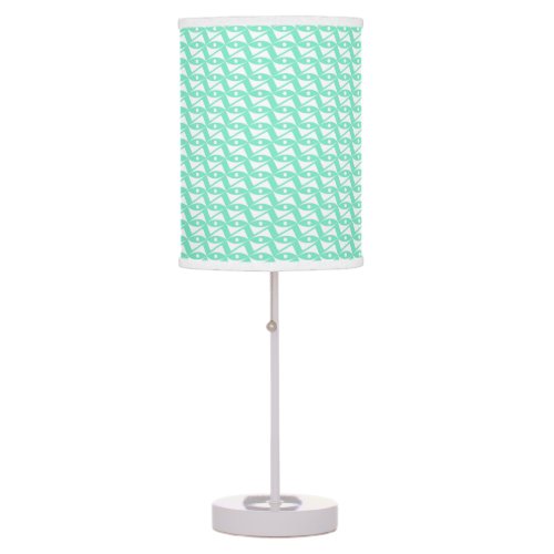 Mid_Century Delta Wings _ aqua and white Table Lamp