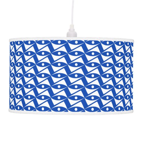 Mid_Century Delta Wings _ cobalt and white Ceiling Lamp