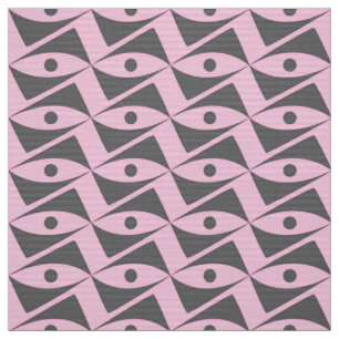 Mid-Century Delta Wings - grey and pink Fabric