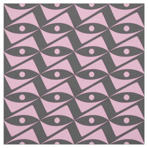 Mid_Century Delta Wings _ pink and grey Fabric