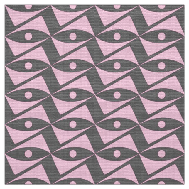 Mid-Century Delta Wings - pink and grey Fabric (Swatch)