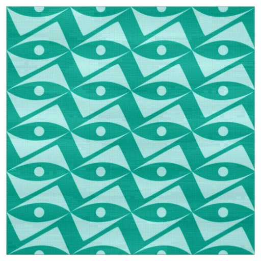 Mid-Century Delta Wings - turquoise & aqua Fabric