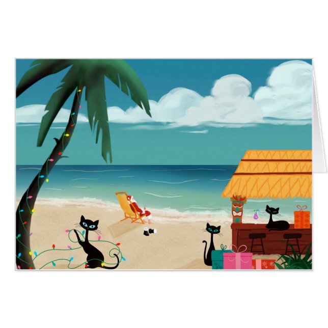 Mid-Century Design - Kittens and Santa (Front Horizontal)