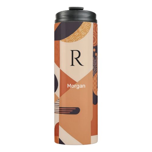 Mid Century Design Name  Monogram Warm Colors Vs2 Thermal Tumbler