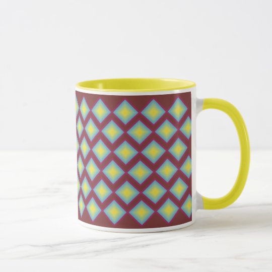 Mid century diamond design mug