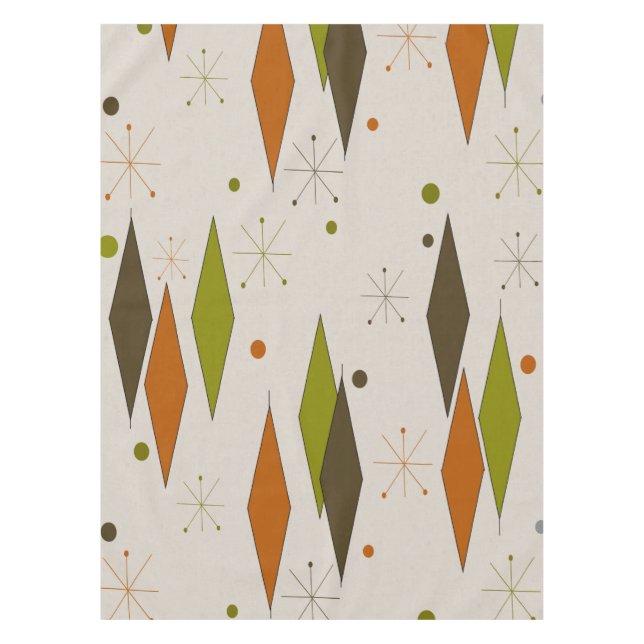 Mid-Century Diamond Pattern Tablecloth (Front)