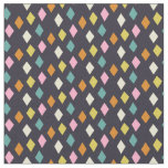 Mid Century Diamonds on Black Fabric