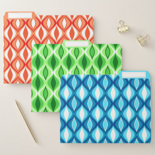 Mid-Century Diamonds, Orange, Lime Green and Blue File Folder