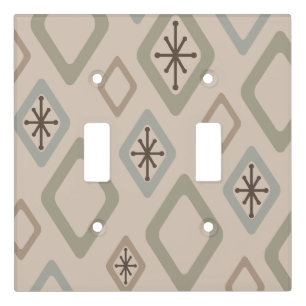 Mid Century Diamonds Soft Neutrals Light Switch Cover