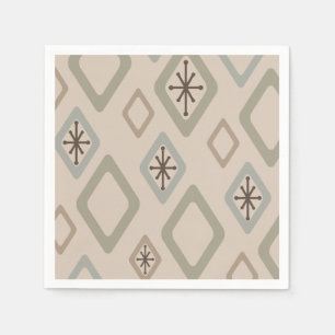 Mid Century Diamonds Soft Neutrals Napkins