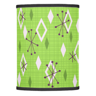Mid Century Diamonds Starbursts Chartreuse Lamp Shade