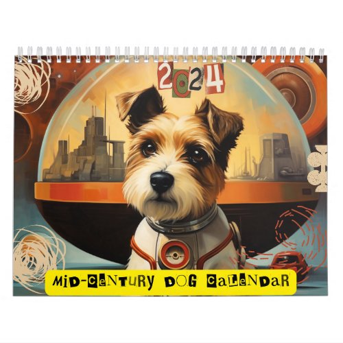 Mid_Century Dog Calendar 2024 Retro Dog